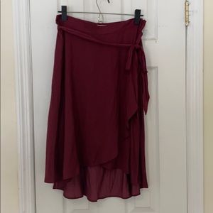 LOFT: Silky wrap skirt w/ belt